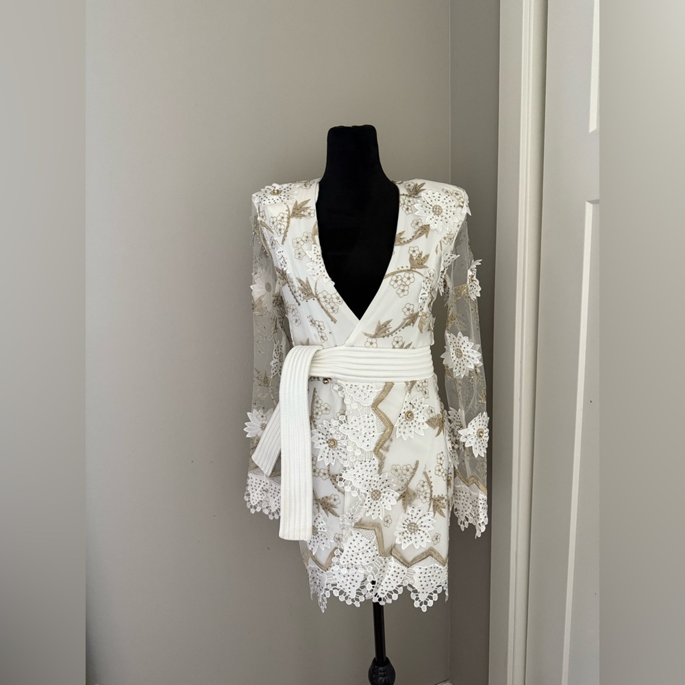 Zhivago By the Way White Mini Wrap Dress 4 - Picture 3 of 9